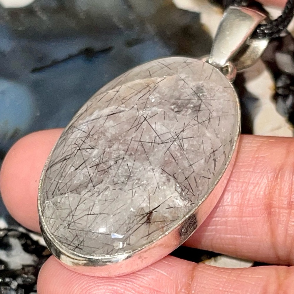 Needle- Like Rutilated Quartz Pendant 2”